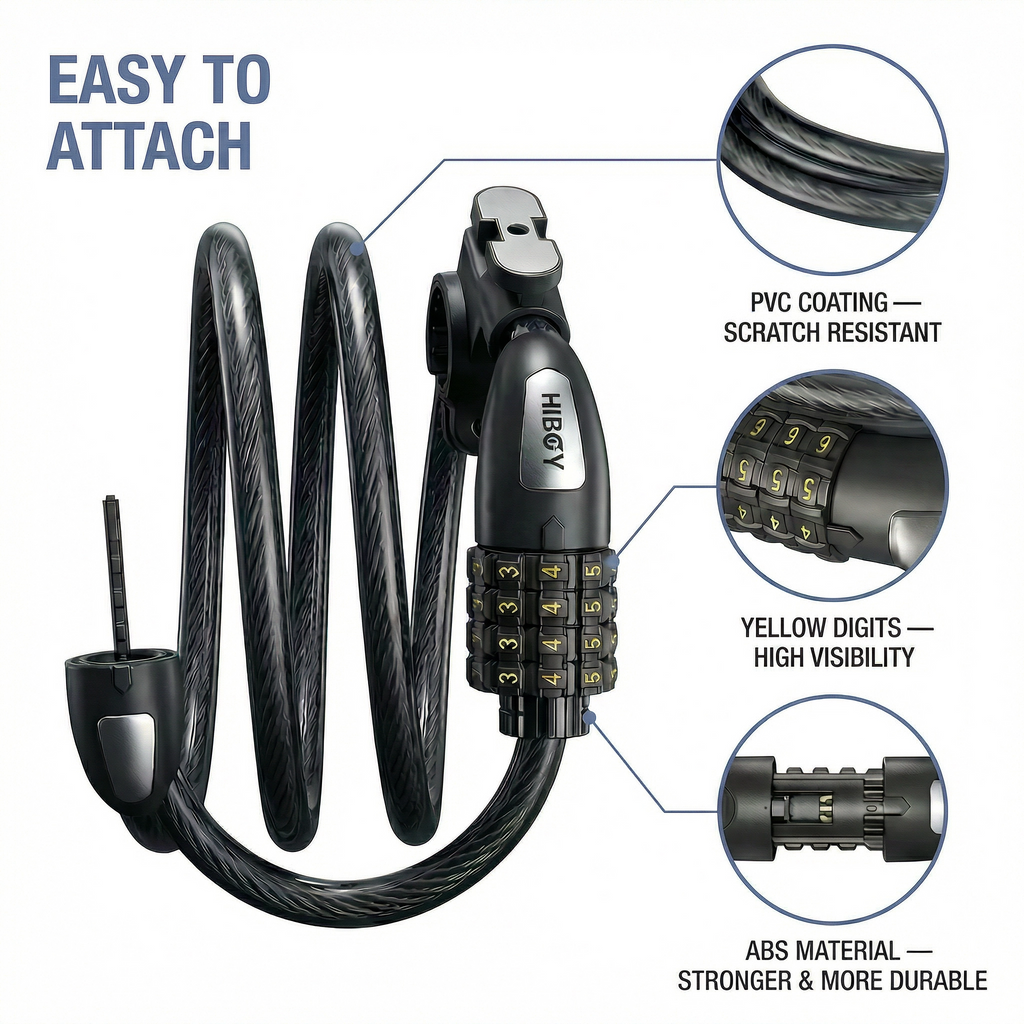 Hiboy 3.2 ft Cable Lock for All Scooter or Bike